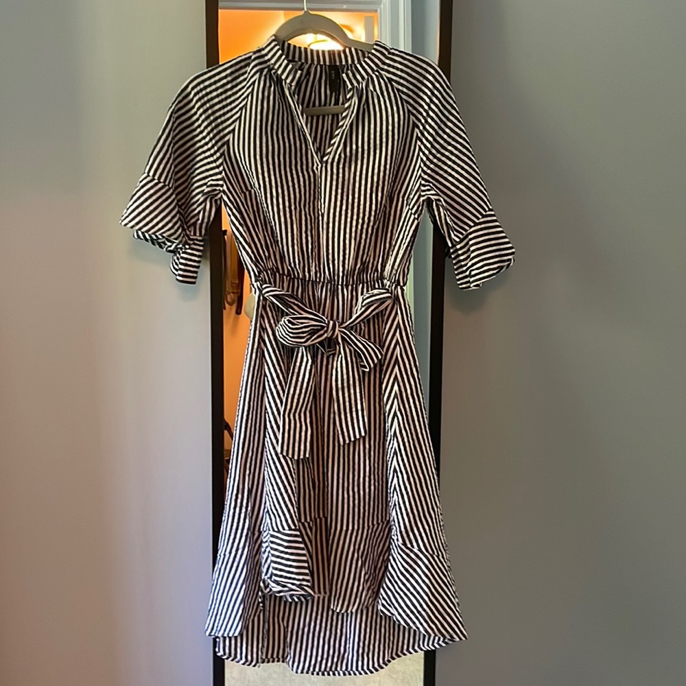 ASOS seersucker asymmetrical dress with tie